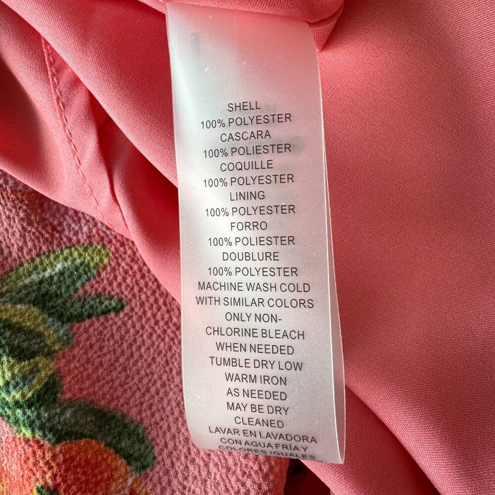 NWT Vince Camuto flutter sleeve midi dress sz 2 coral floral print Derby - Picture 9 of 10
